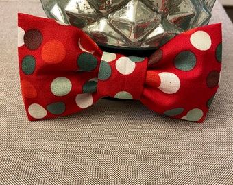 Holiday Dots Dog Bow/Bowtie