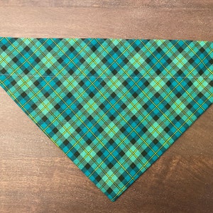 Emerald Tartan Plaid Dog Bandana