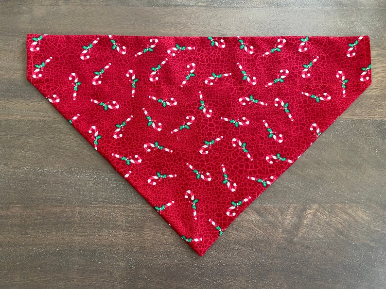 Crackle Candy Cane Dog Bandana image 1