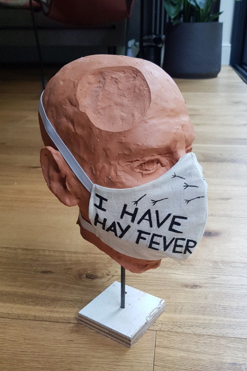 Hay fever FACE MASK Hand made Cool Design Hand painted Etsy