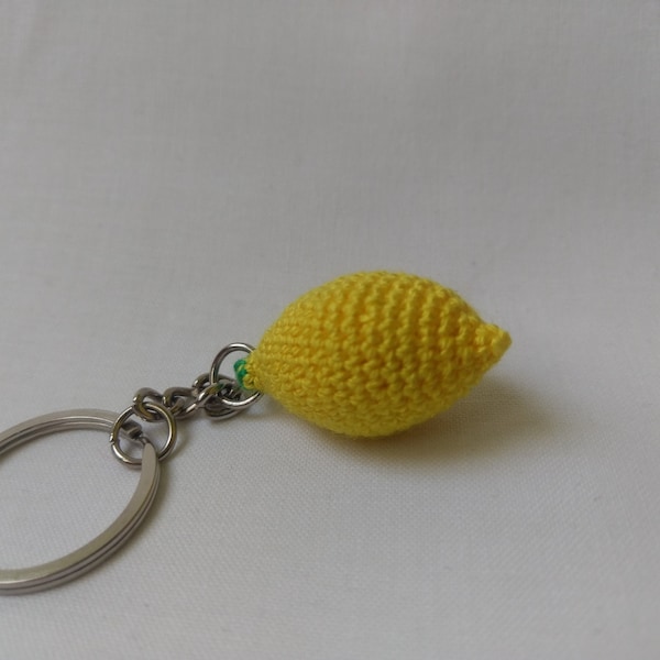 keychain crochet,crochet lemon,citrus,crochet fruit, bag accessory,stuffed lemon toy,lemon handmade,lemon amigurumi