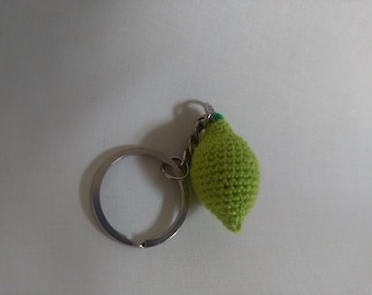 keychain crochet,crochet lime,citrus,crochet fruit, bag accessory,stuffed lime toy,lime handmade,lime amigurumi