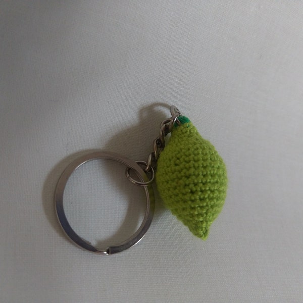 keychain crochet,crochet lime,citrus,crochet fruit, bag accessory,stuffed lime toy,lime handmade,lime amigurumi