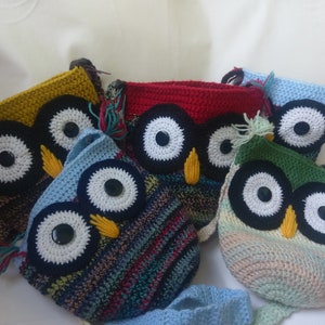 sac hibou au crochet, hibou amigurumi, hibou au crochet, cadeaux pour chambre d'enfant, hibou fait main, sac à main pour fille au crochet Sac à main fait main pour fille