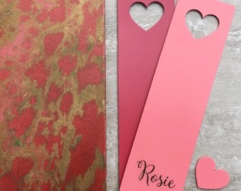 Personalised Heart Leather Bookmark