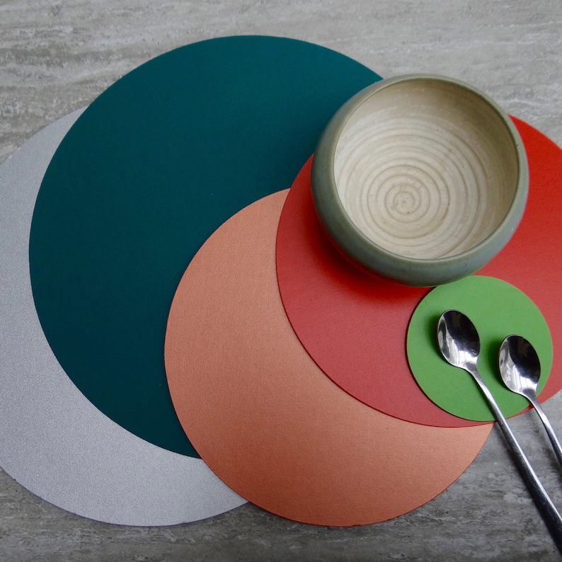 Set of Six Leather Placemats Etsy