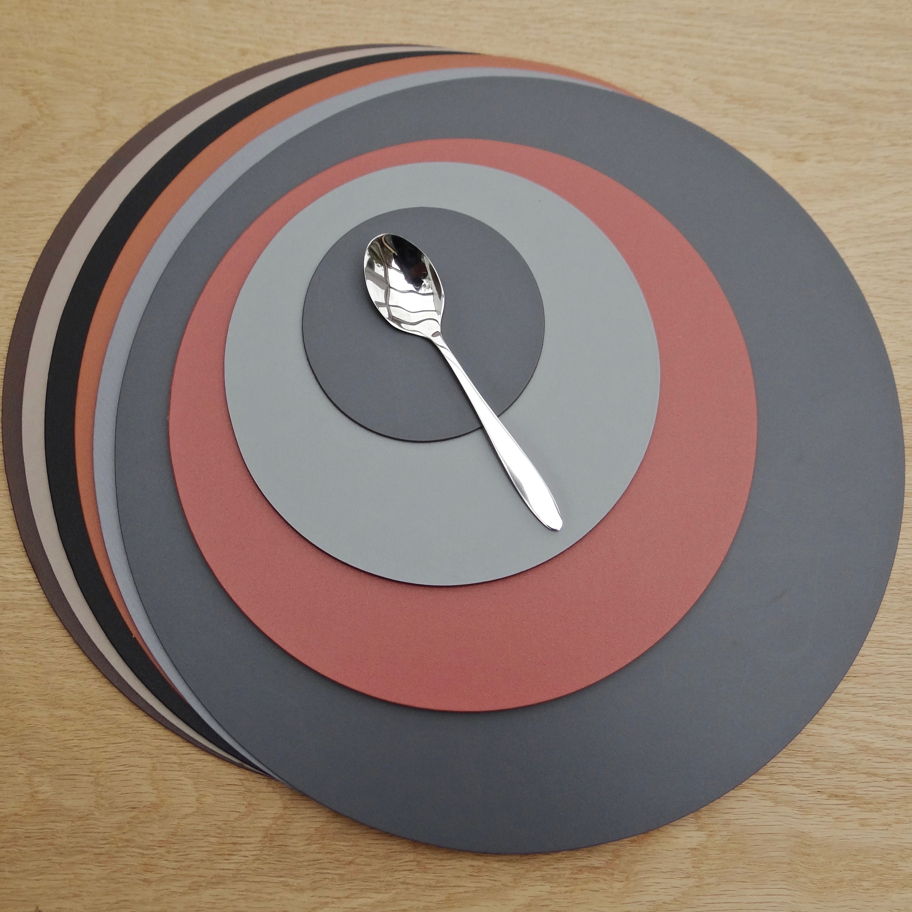 Round Leather Placemat Etsy UK