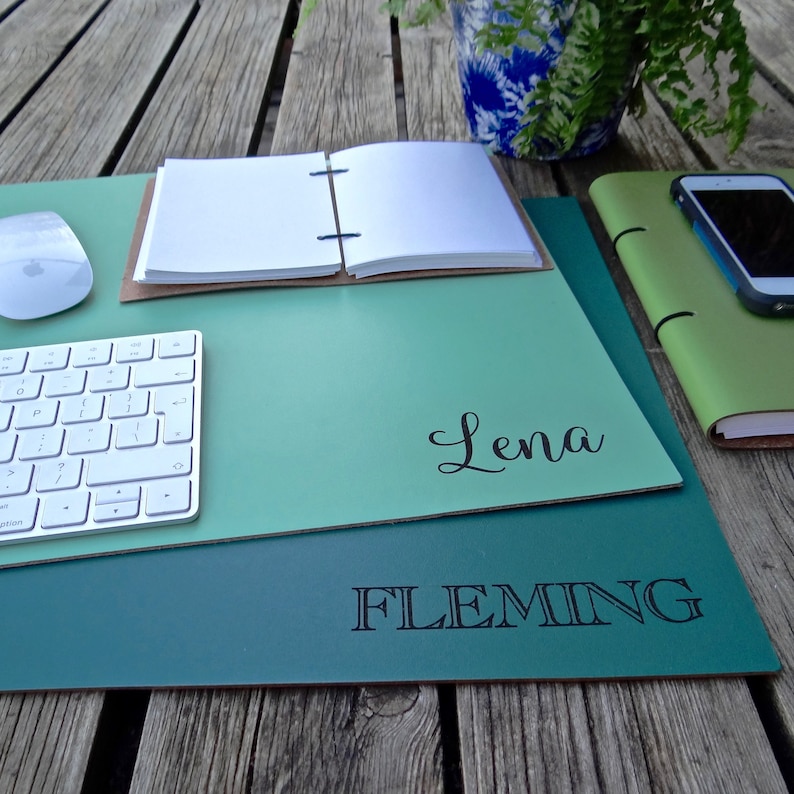 Personalised Leather Desk Mat Etsy UK