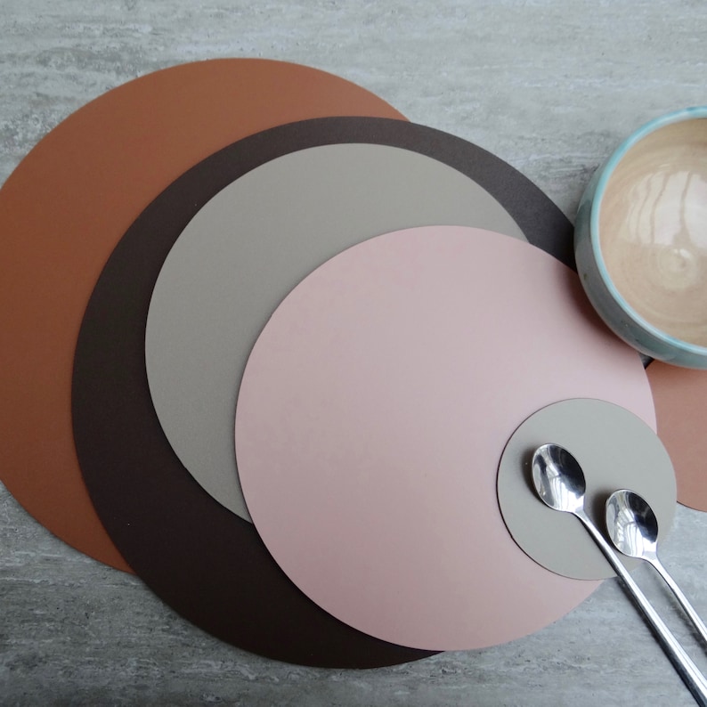 Set of Four Leather Placemats and Coasters Etsy UK