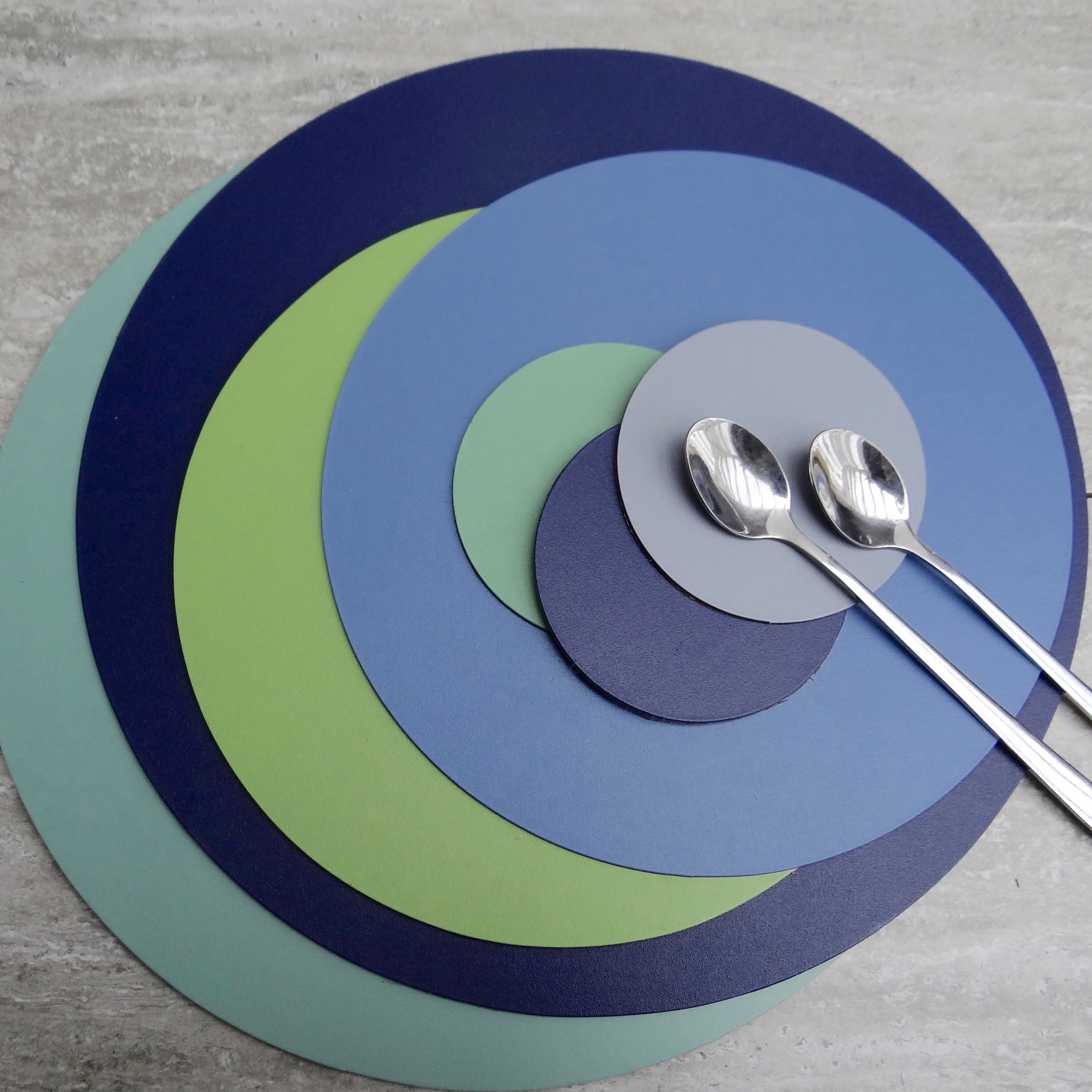 Round Leather Placemat Etsy