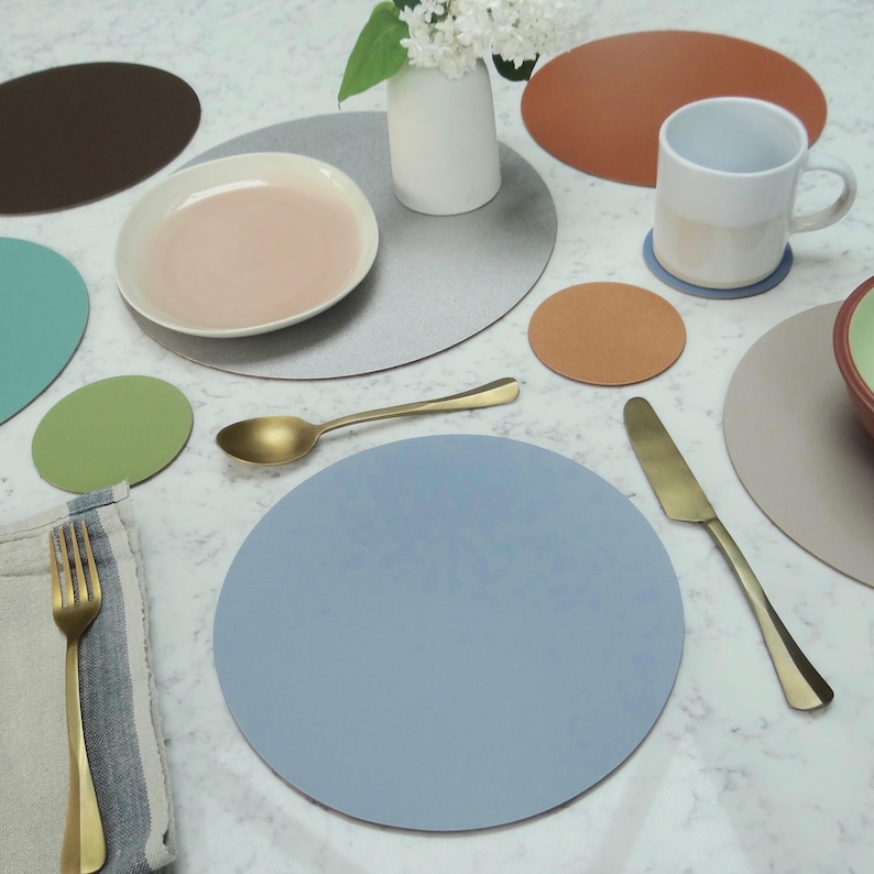 Set of Six Leather Placemats Etsy