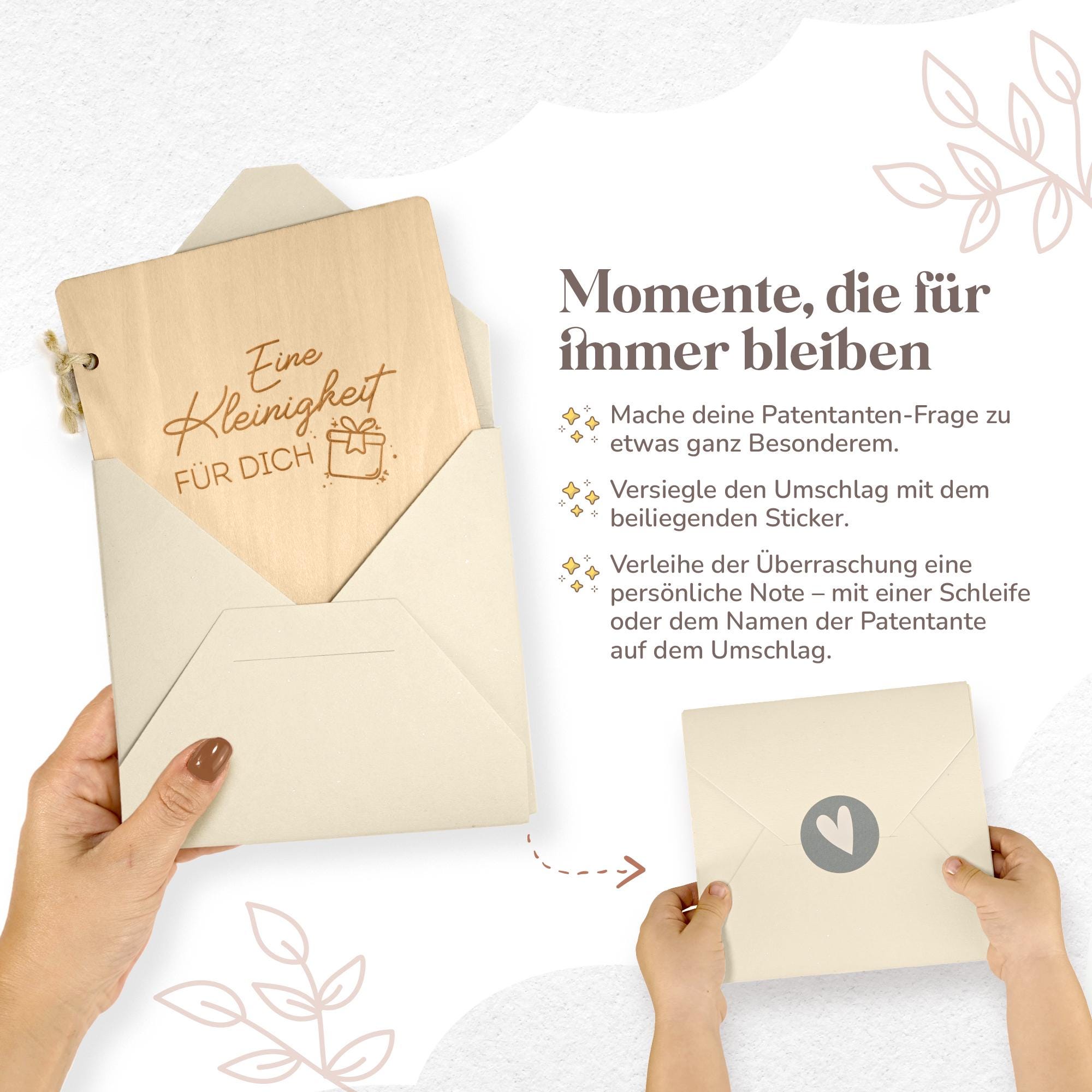 Patenante Frage Holzbuch - 'Willst Du Meine Patentante Sein?' Mit Foto-Einsatz - Taufgeschenk