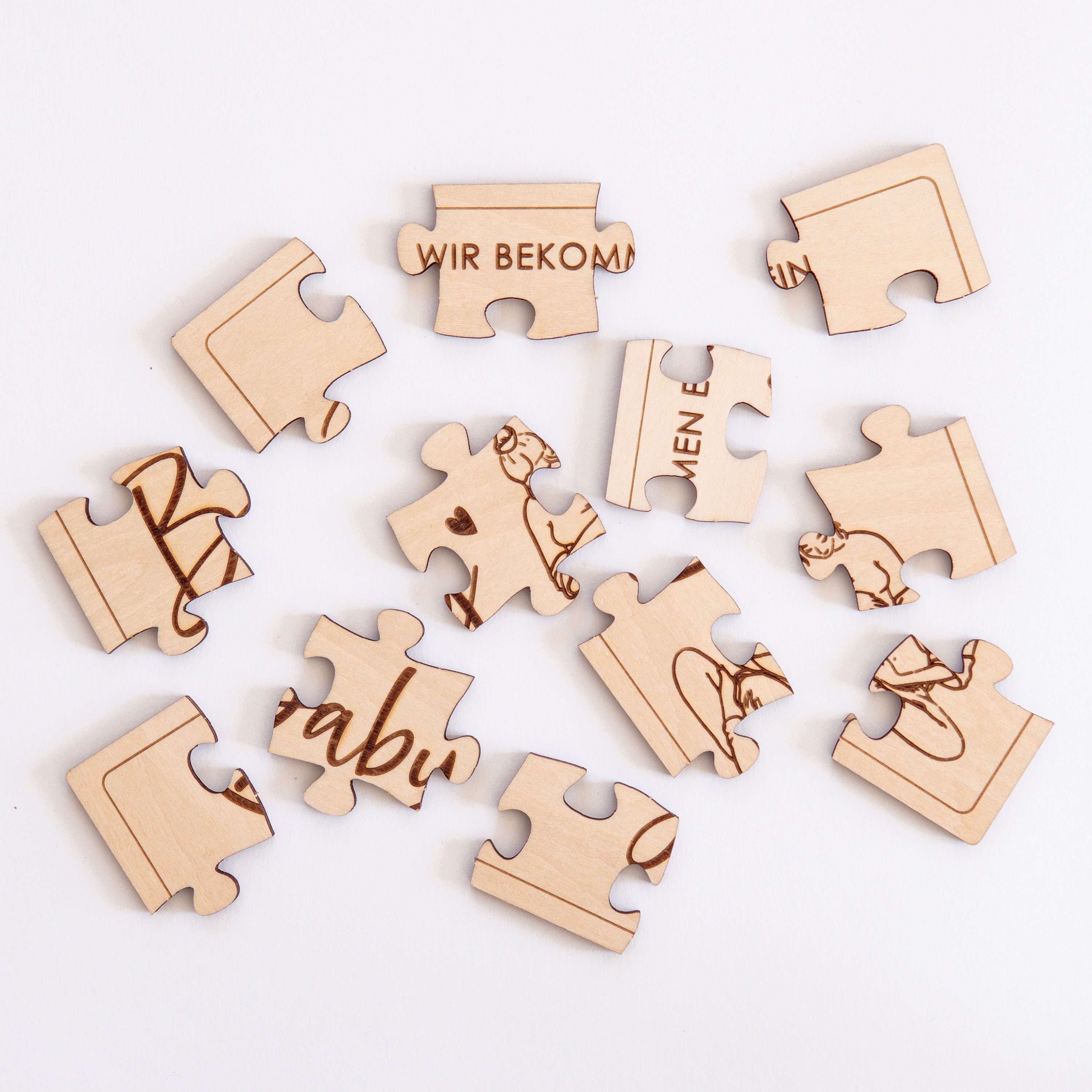 Holz-Schwangerschaftsankündigungspuzzle – Personalisiertes Rätsel Als Geschenk Für Werdende Eltern & Großeltern