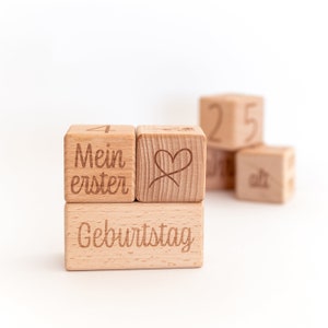 Mikito milestone blocks in German 6-piece set of blocks & countless milestones for pregnancy and your baby's growth image 4