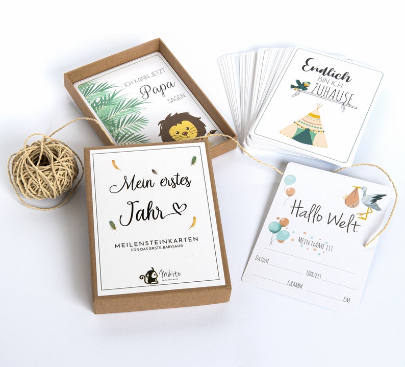 Baby Meilensteinkarten für Junge und Mädchen als Geschenk zur Bild 1