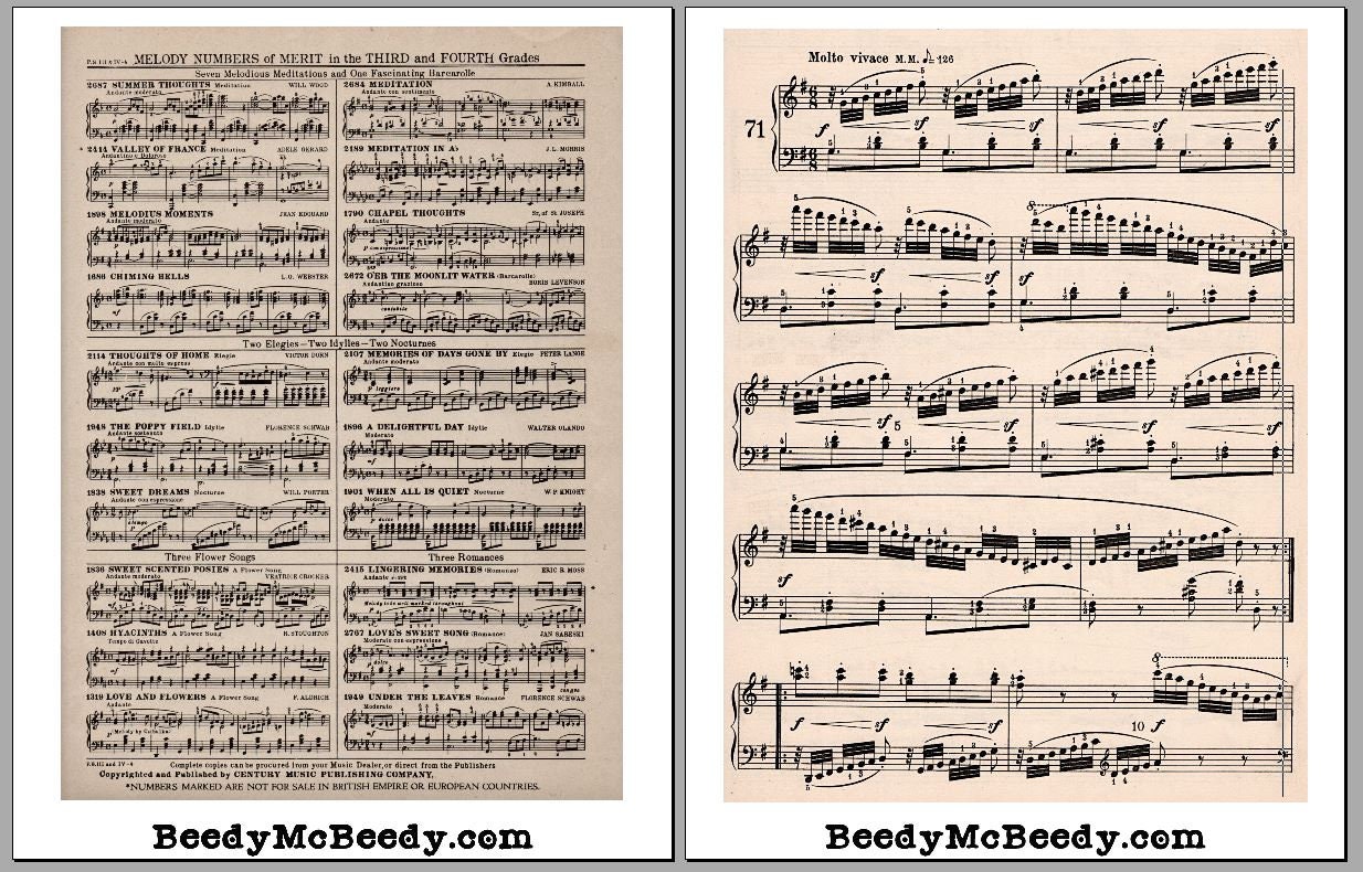 Sheet Music printable Antique Music Images Download - Etsy