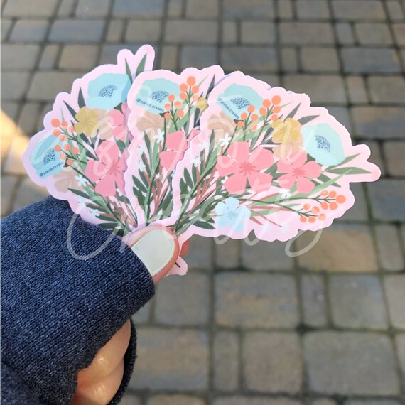 Flower Bouquet Decal Encouraging Decal Aesthetic Decal Etsy