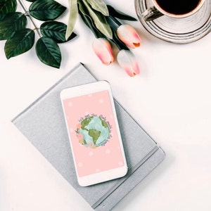 Il a le monde entier entre ses mains Fond d'écran pour iPhone // Téléchargement numérique instantané // Fond d'écran de la carte du monde // Fond d'écran pour iPhone
