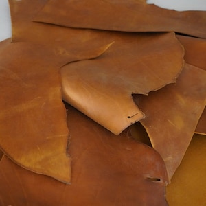 4lb. Premium Cowhide Scrap. Made in USA. 5-6oz. Terracotta
