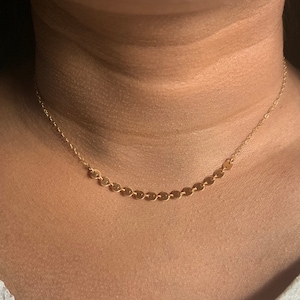 Coin Disc Choker-14K Gold Filled Necklace - Gold Disk Choker - Gold Sequin Choker - Gold Coin Choker - Trendy Choker- Gold Chain Choker