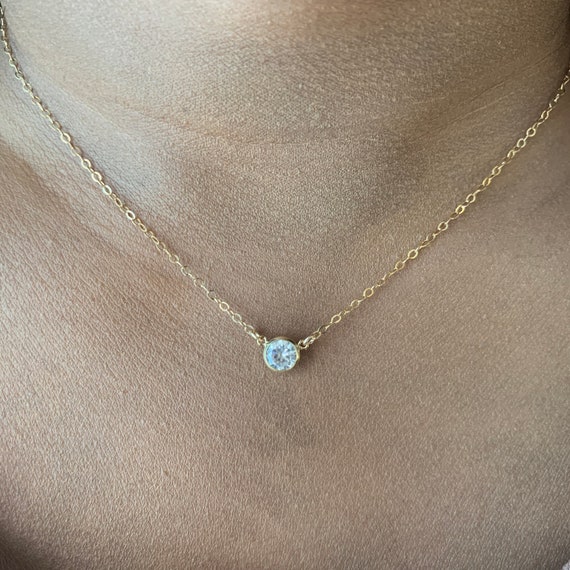 Floating cubic zirconia necklace deals