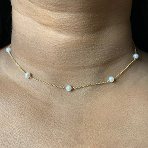 Freshwater Pearl Necklace - 14K Gold Filled Pearl Necklace for Women - Dainty Choker Necklace - Gold Filled Necklace - Beaded Pearl Necklace