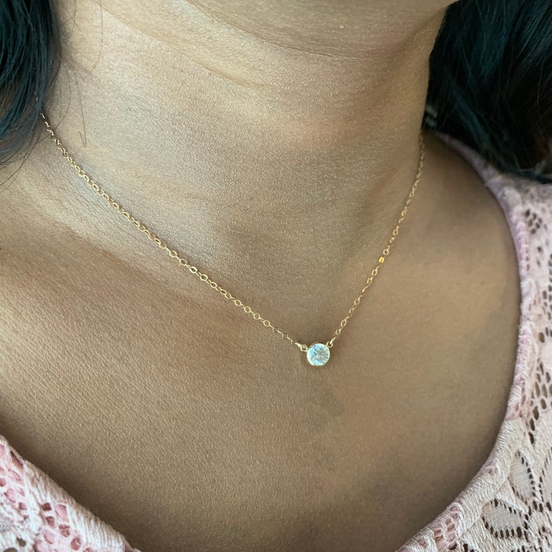 Floating Cubic Zirconia Pendant 14K Gold Filled Cubic Etsy Canada