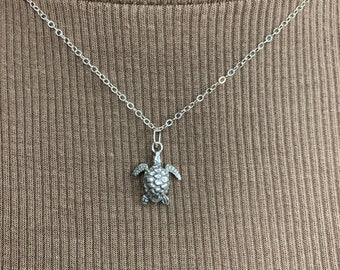 Silver Turtle Necklace - Sterling Silver Necklace for Women - Turtle Silver Charm Necklace - Dainty Necklace - Gift for Her
