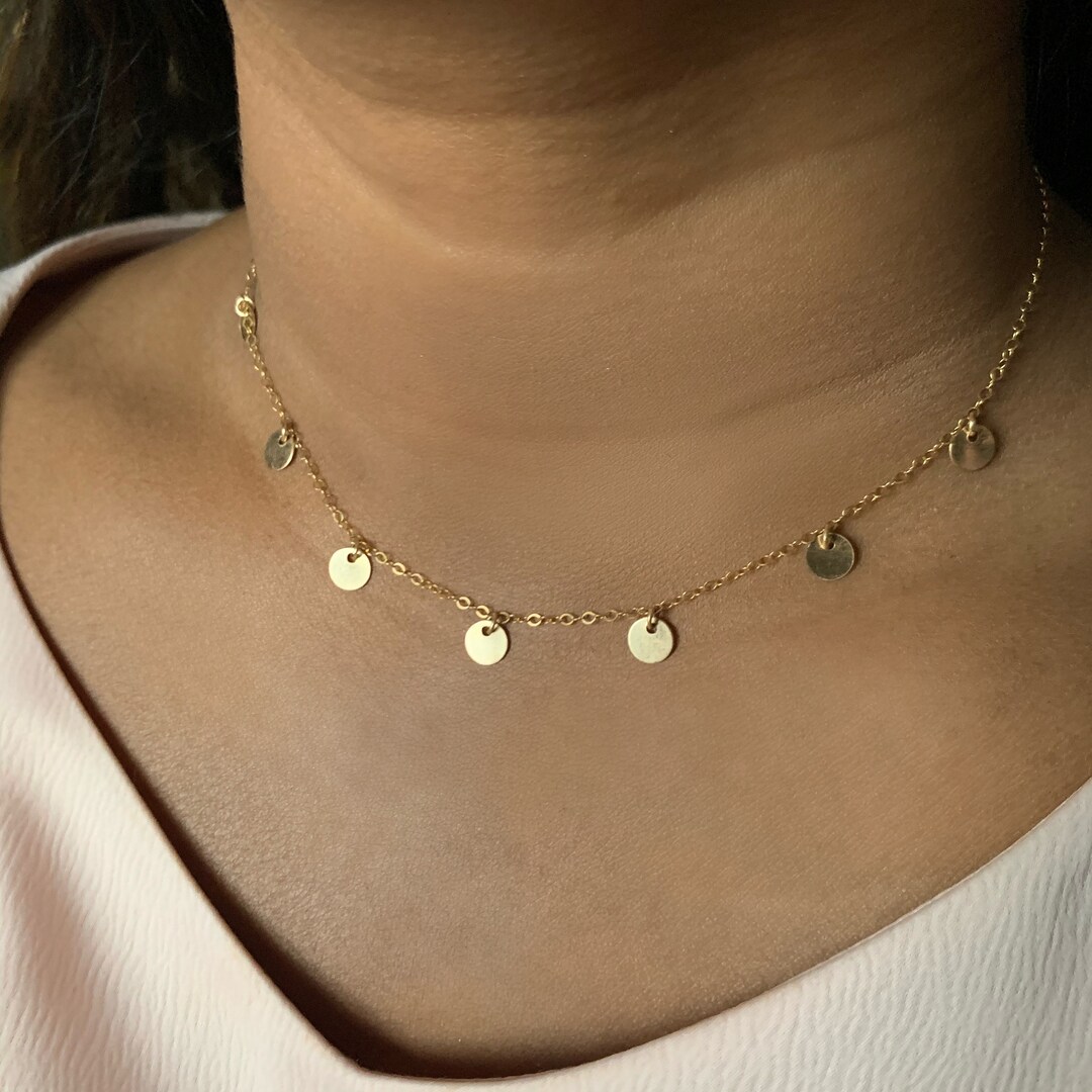 Gold disc choker Clearance