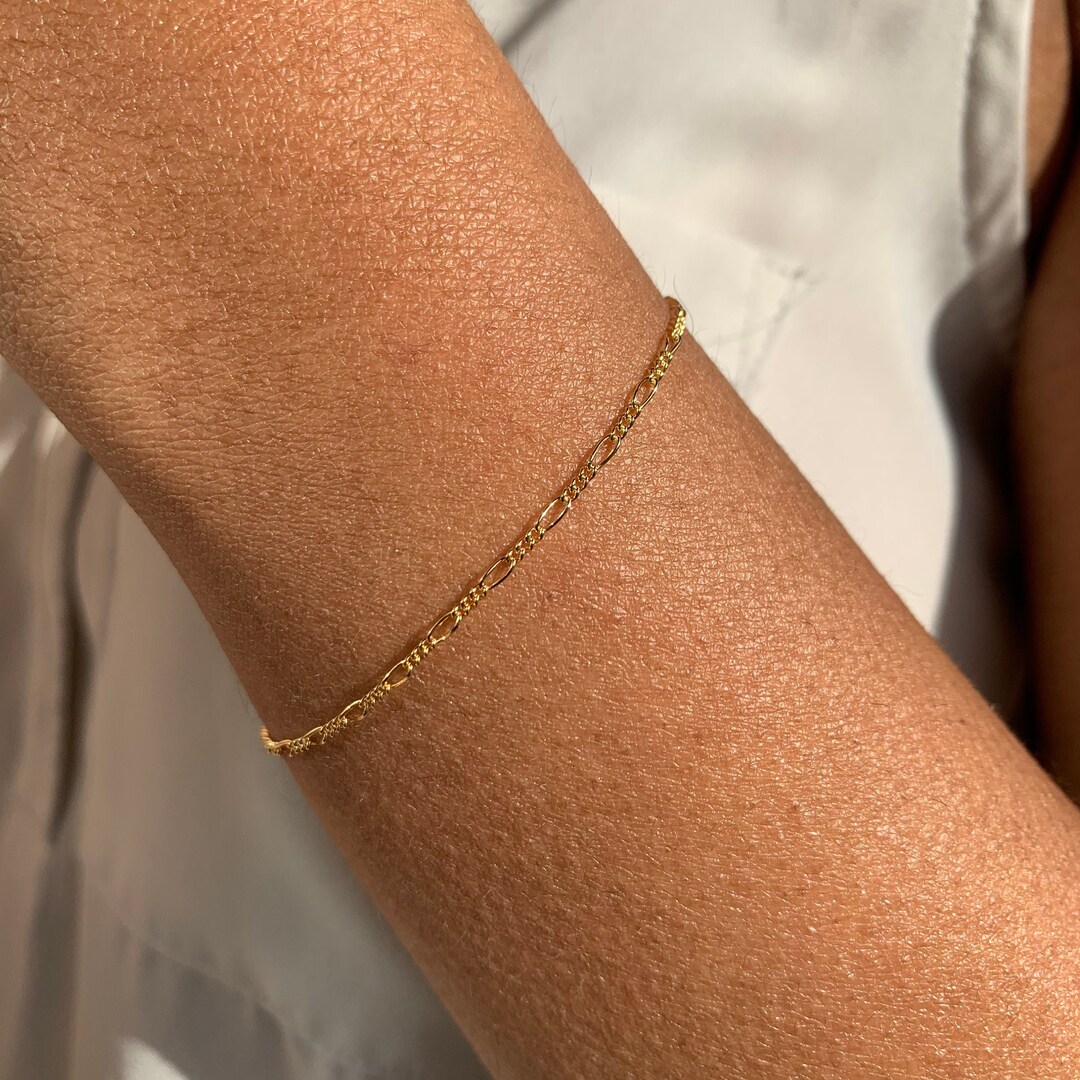 Gold Filled Figaro Bracelet Gold Figaro Bracelet for Women Dainty