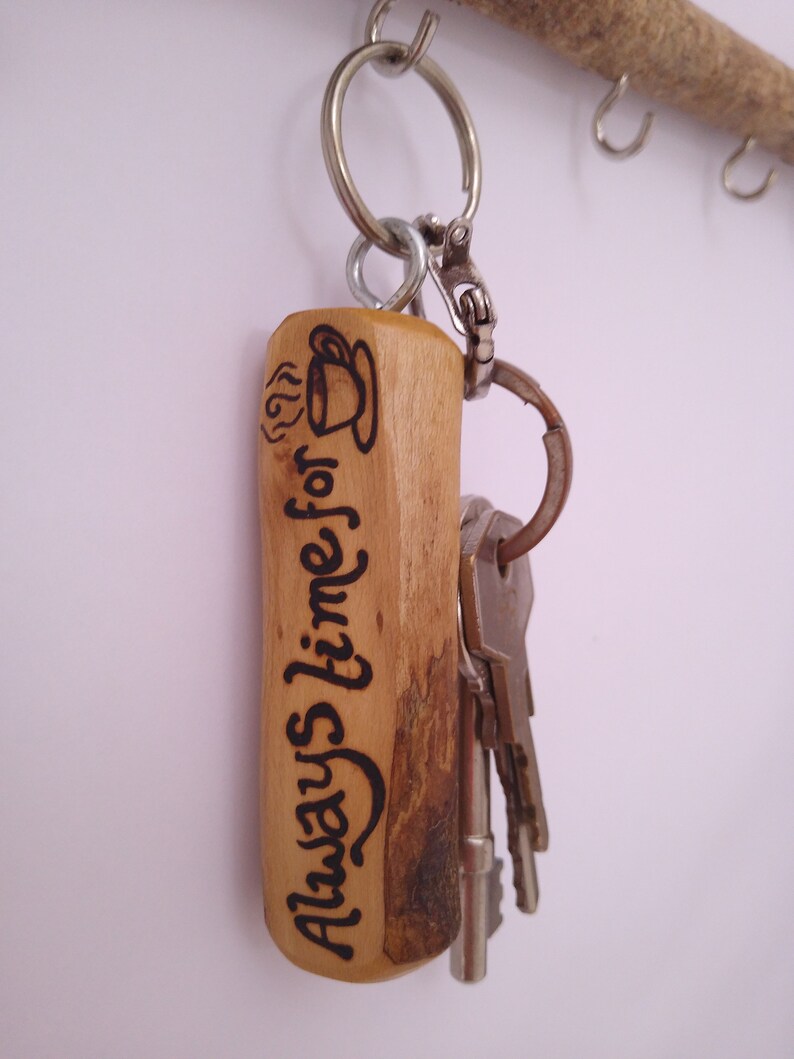 Handmade Pyrography Keyring 'always Time for Tea' - Etsy