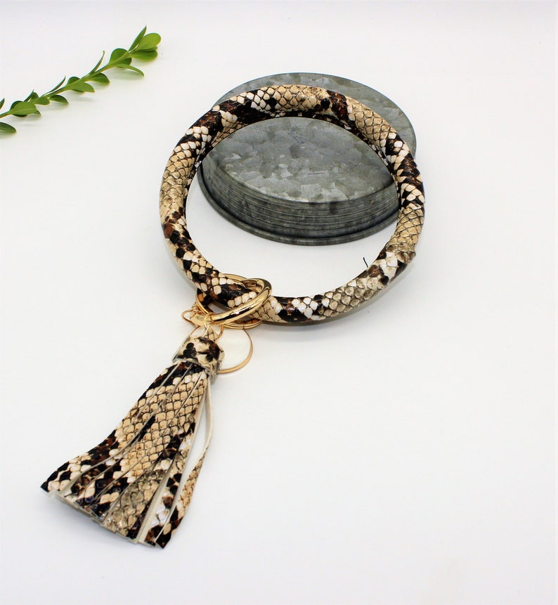 Bangle Key ring PU Leather Bracelet Key Ring Tassel Ring Etsy