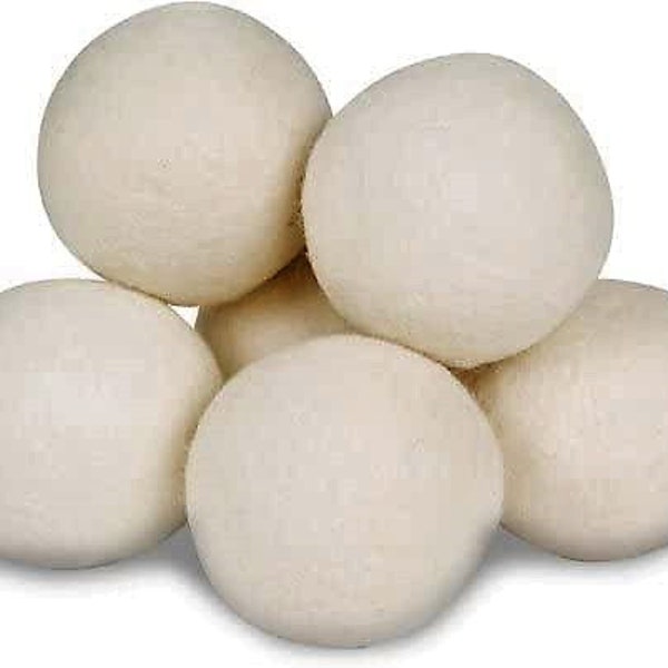 Wool Dryer Balls by VaEssentials, 100% Premium Wool Reusable Natural Fabric Softener