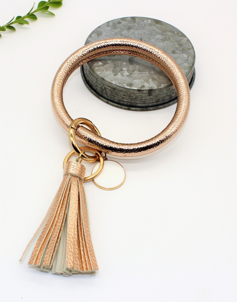 Bangle Key ring PU Leather Bracelet Key Ring Tassel Ring Etsy