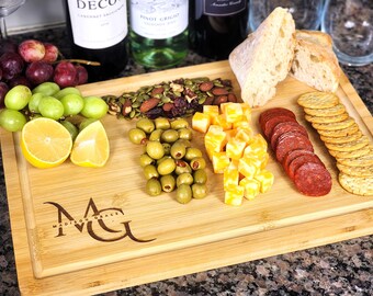 Personalized Cutting Board - Bamboo- Wedding Gift - Anniversary - House - Bridal Shower - Engraved - Custom - Cheese - Brides - Charcuterie