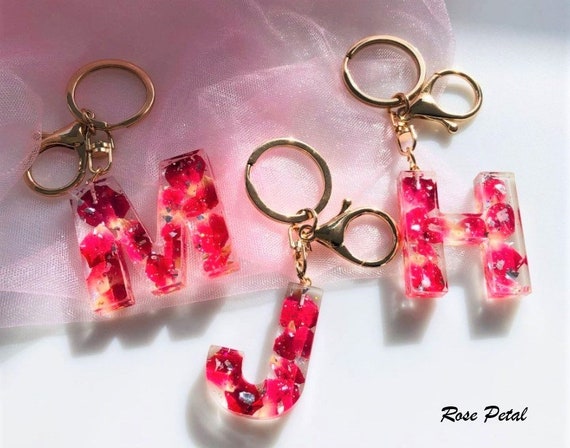 Coach Daisy Flower Pink Leather Glitter Crystal Charm Key Fob Keychain NEW  w/box