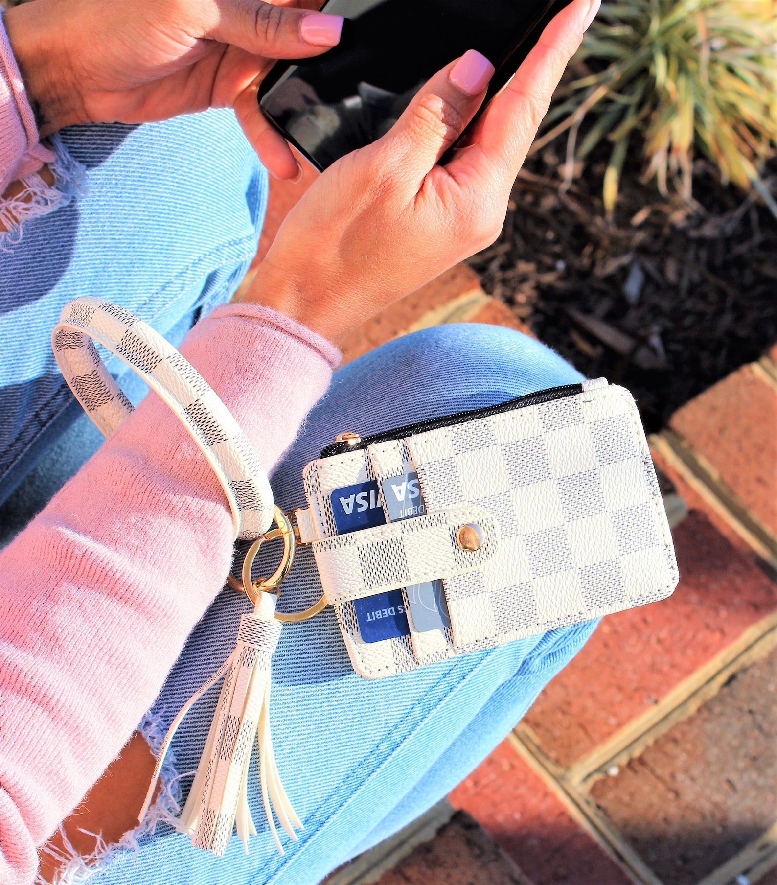 Keychain Wallet Wristlet Bangle Bracelet ID Card Holder Etsy