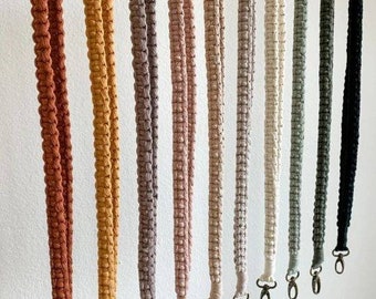 Teacher Macramé Keychain, ID Holder, Braided Badge Lanyard, Keychain, Macramé Necklace, Boho Keychain, Teacher, Student, Nurse, Coach