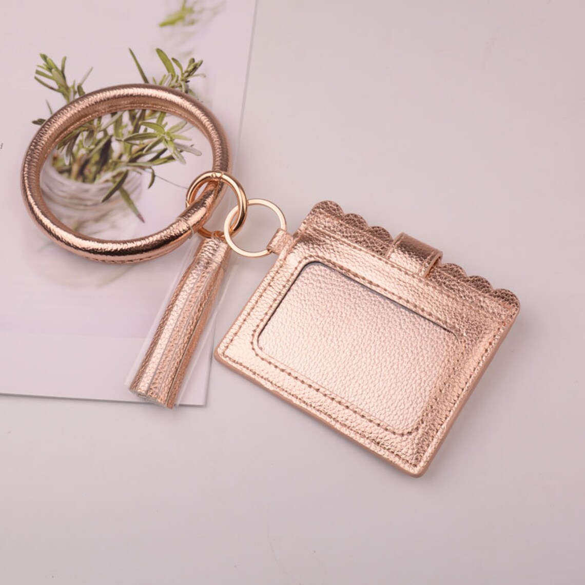 Keychain Wallet Wristlet Bangle Bracelet ID Card Holder Etsy