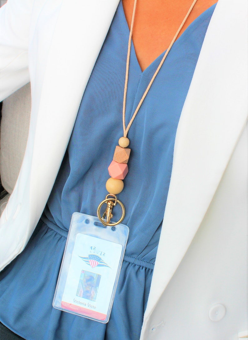 Teacher Beaded Lanyard ID Badge Lanyard Breakaway Lanyard Etsy