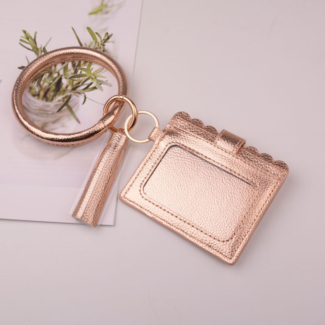 Keychain Wallet Wristlet Bangle Bracelet ID Card Holder Etsy