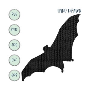 Halloween Bat Hand Drawn Svg Files for Cricut