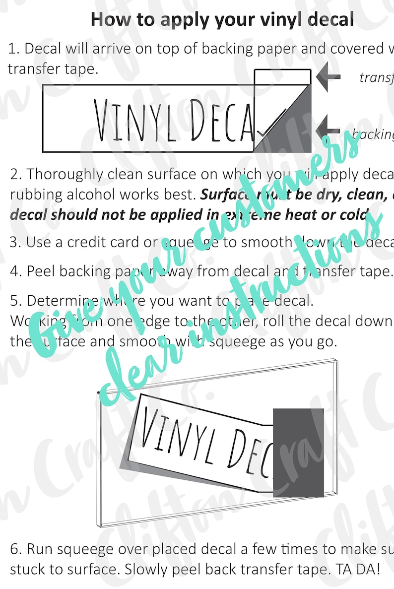 printable vinyl decal application instructions printable