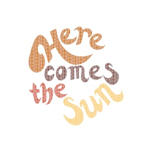 Arquivos de corte SVG com letras retrô "Here Comes the Sun" - Arquivos SVG para Cricut, Silhouette SVG