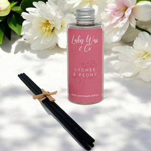 Lychee Peony Reed Diffuser Refill | Long Lasting Fragrance, Vegan Home Scent