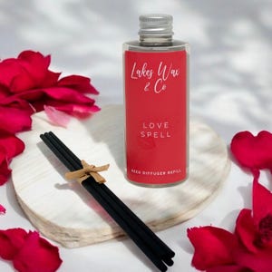 Love Spell Diffuser Refill & Reeds | Long Lasting, Highly Fragranced | Vegan and Cruelty Free Home Fragrance