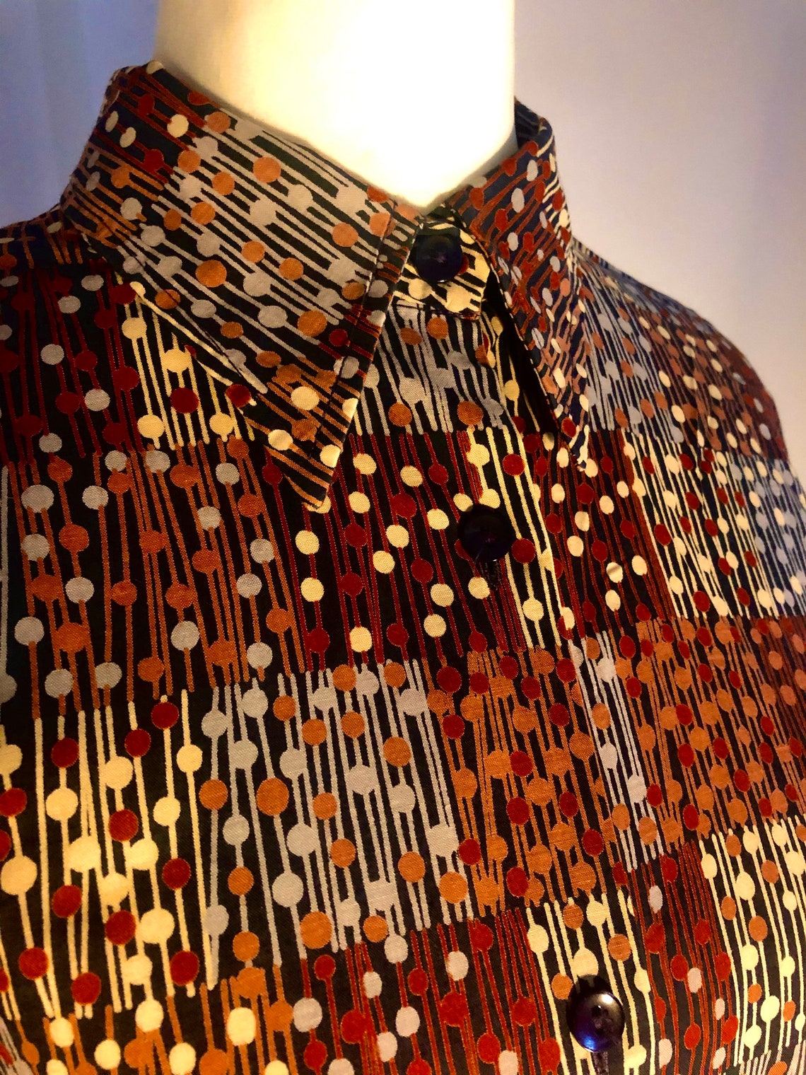 Vintage 60s Mod Dagger Collar Shirt Etsy UK