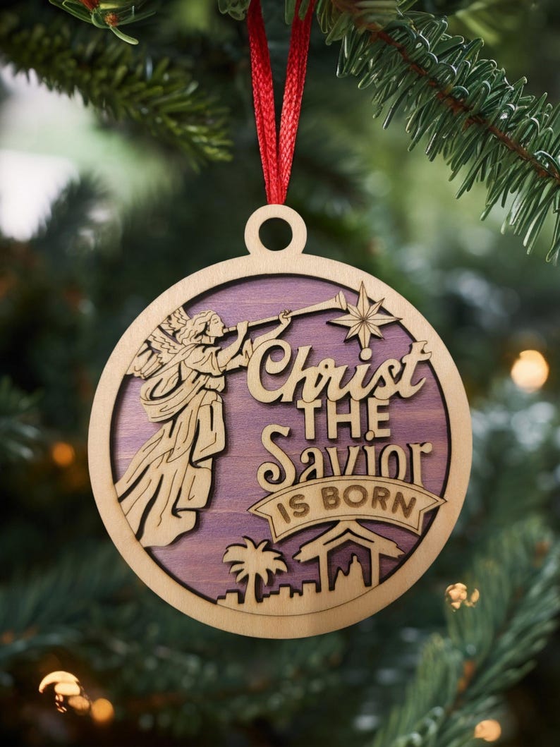 Christ the Savior is Born Wooden Christmas Ornament - Etsy