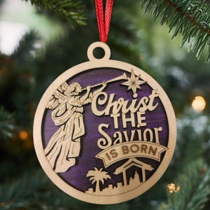 Christ the Savior is Born Wooden Christmas Ornament - Etsy
