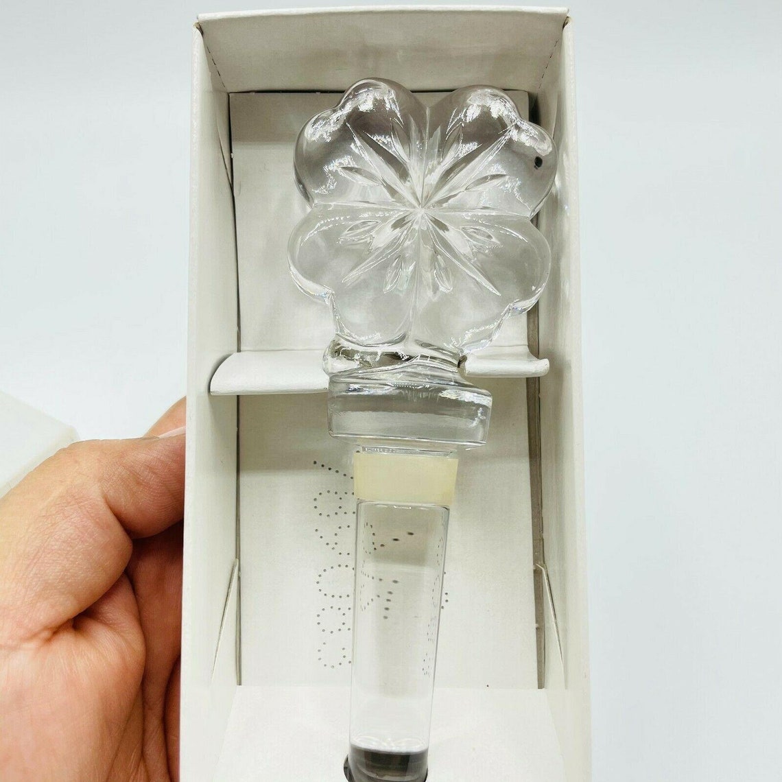 Mikasa Lady Luck Crystal Bottle Beverage Wine Stopper 4 Leaf Etsy